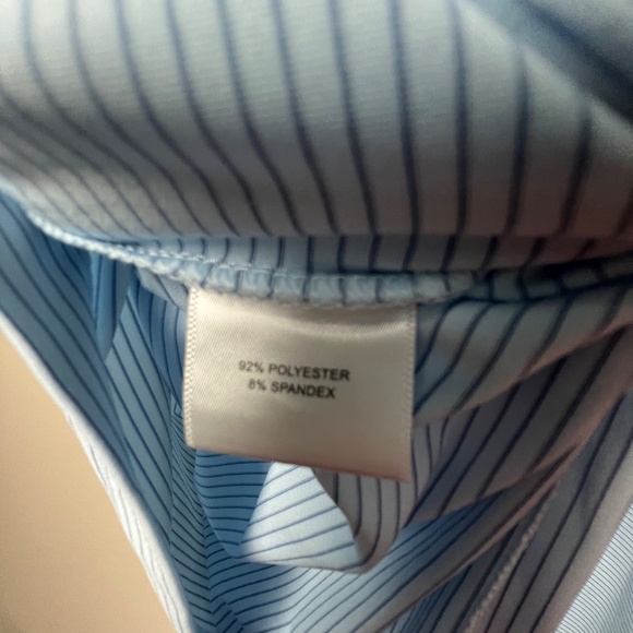 Peter Millar Polo Shirt Mens Large Blue Striped Summer Comfort Golf Performance - Picture 3 of 10